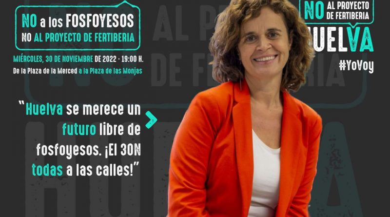 Esperanza Gómez, diputada andaluza de 'Por Andalucía' y presidenta de 'Más País Andalucía', pide movilizarse contra el proyecto de Fertiberia para Huelva